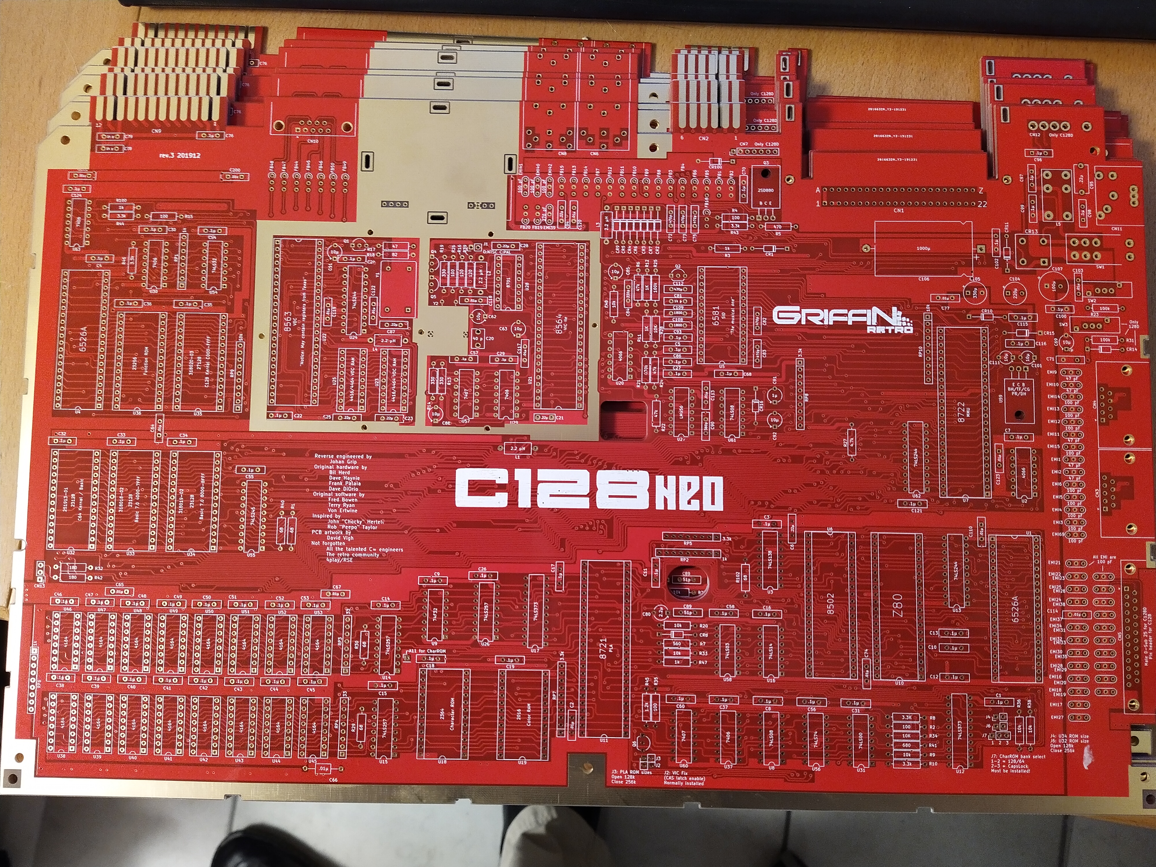 A stack of revision 3 boards