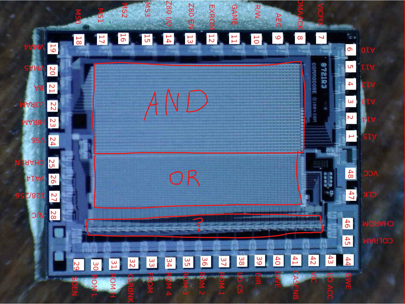 Annotated die shot of 8721 PLA
